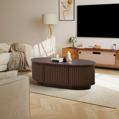 43.3'' W Oval Lift Top Coffee Table With Storage
