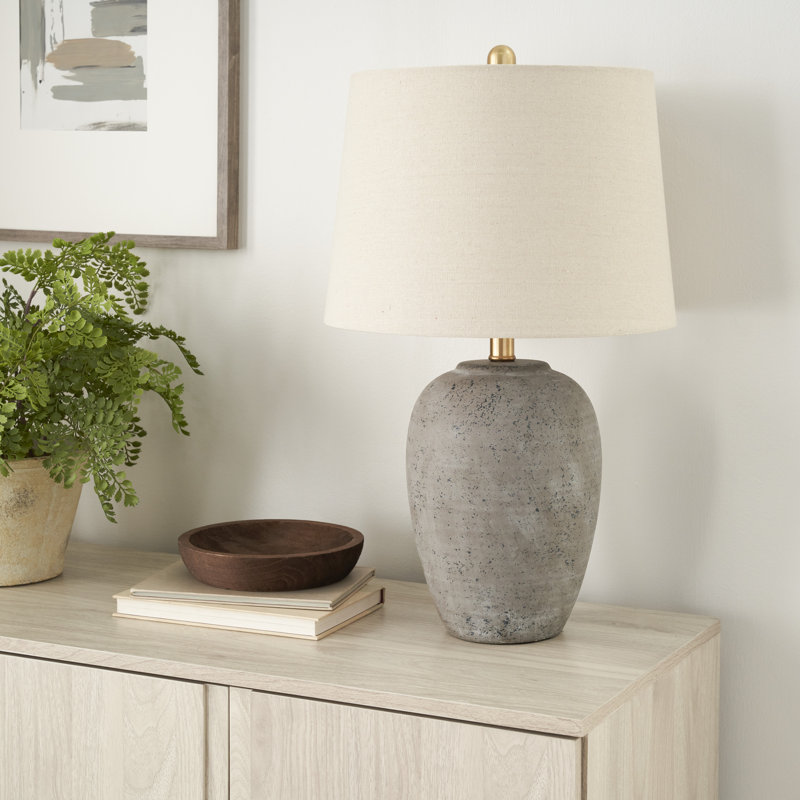 Lampe de table en céramique Brejon, Brun, Beige