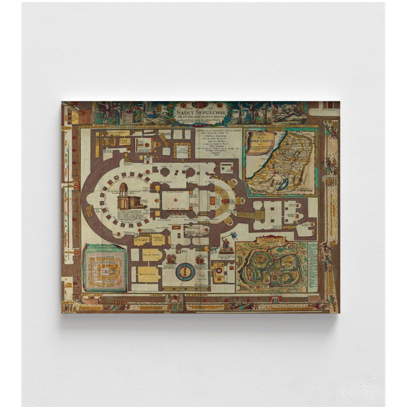 Art antique, art mural, affiche de la Terre Sainte, art mural biblique, H 36 po x l 48 po, Ne s’applique pas