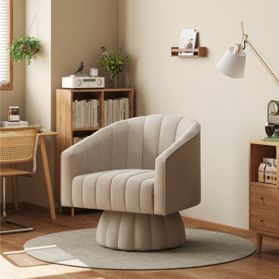 Upholstered Swivel Armchair -  Orren Ellis, 961002D7E12E4AC1827500688614C7F9