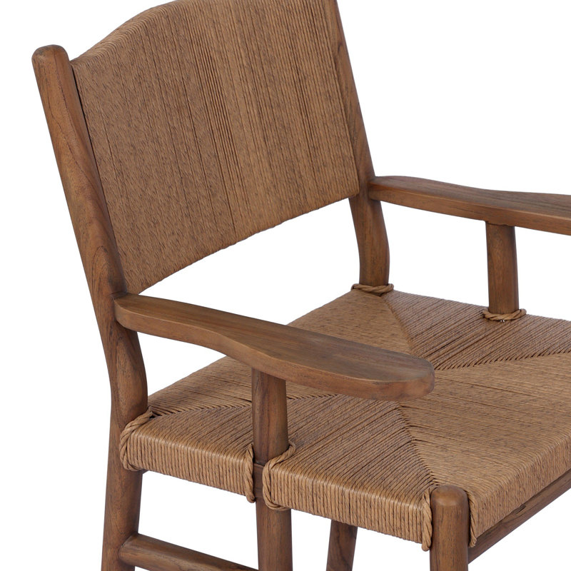 Herrin Outdoor Teak Dining Armchair, Stained Toasted Brown