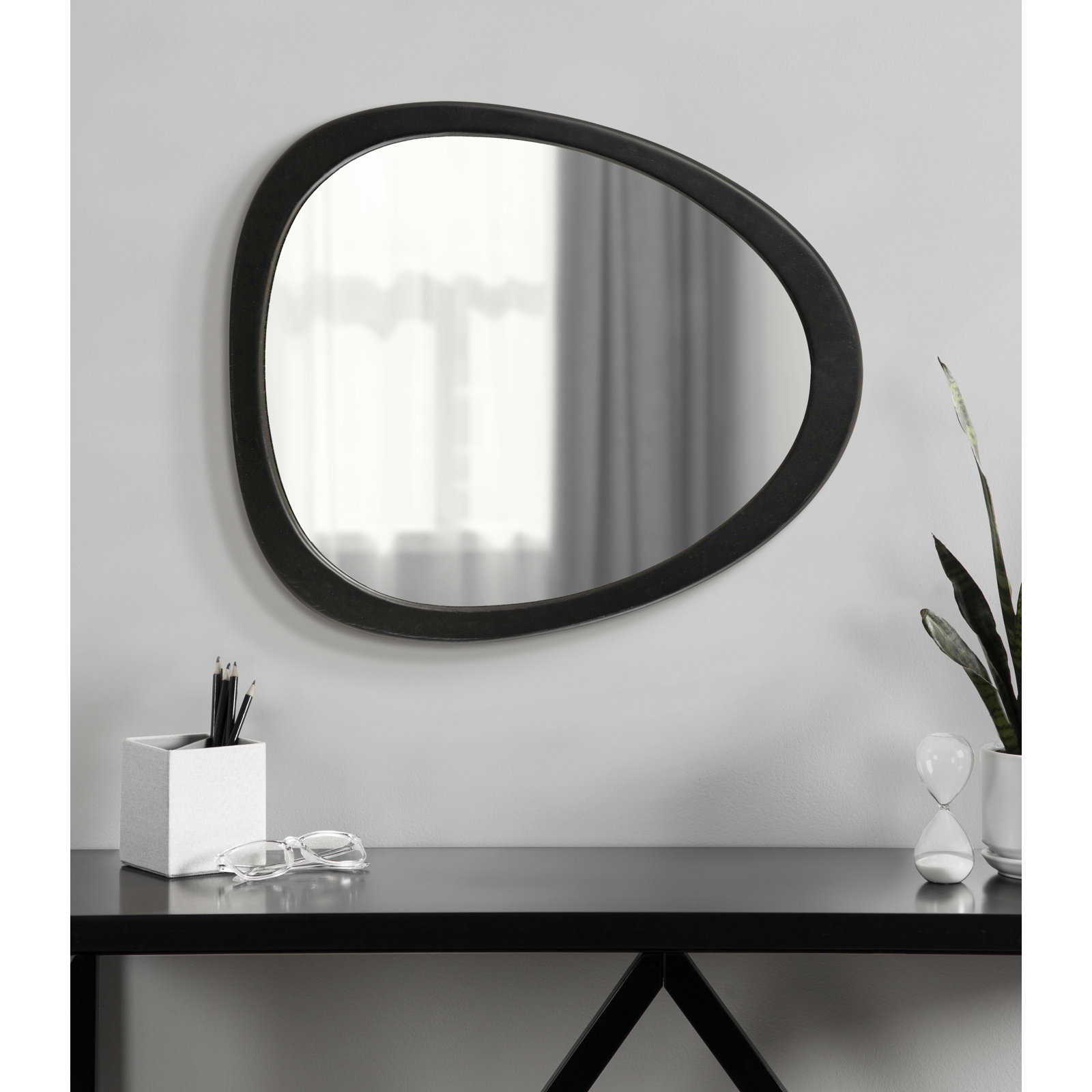 Buster 24" Mango Accent Mirror, Black