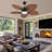 52" Tropical Leaf 5 blades Ceiling Fan With Led Lights-2136725448