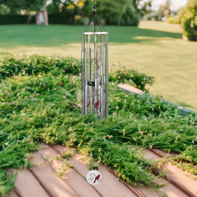 36" Long Cardinal Stamped Tube Wind Chime