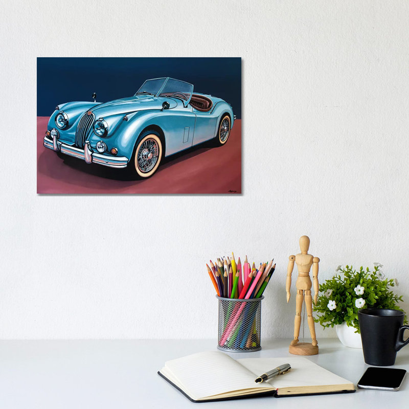 Jaguar Xk140 Cabrio by Paul Meijering - Wrapped Canvas Print, 20.32cm H x 30.48cm W x 1.91cm D