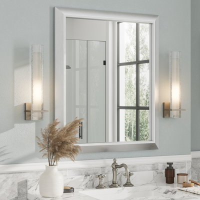Amara Tempered Glass and Aluminum Alloy Framed French Cleat Mounted Wall Mirror