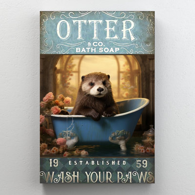 «Kilynn Otter Bath Soap On Canvas», impression