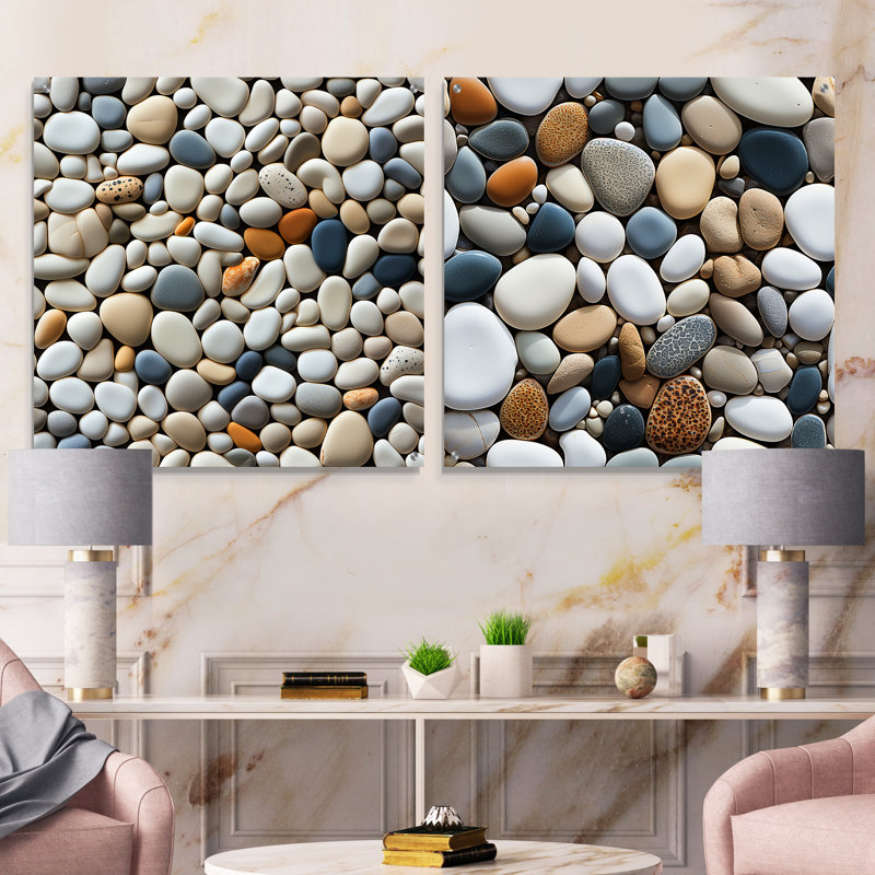 Murillo - Ensemble de 2 verres muraux en acrylique tropical bord de mer, H 30 po x l 61 po