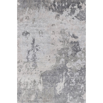 Abstract Area Rug in White