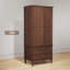 Garde-robe autoportante en bois 70,86 "style Mid-Century avec 2 tiroirs-1749072698