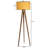 Luro Elegant Wooden Floor Lamp, Brown & Mustard Color, 60W E27 Socket | 60.2 in Height x 19.7 in Diameter | Durable Fabric Cap, On/Off Switch for Convenience | Electrostatic Oven Dried Paint, Stylish Home Lighting