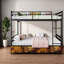 Lits gain d'espace avec rangement, lit superposé en métal, chambre à coucher moderne de style industriel