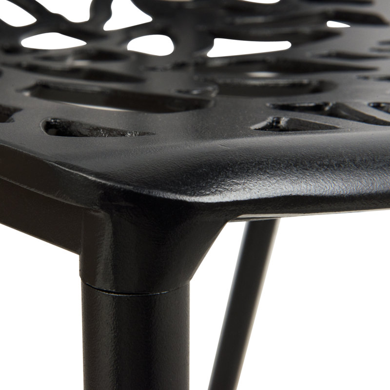 Chaises de salle à manger d'extérieur en aluminium Rabia, chaise d'appoint à découpes florales modernes pour patio, jardin et balcon, meubles de salle à manger empilables en métal, résistant à la rouille et aux rayons UV, entièrement assemblé