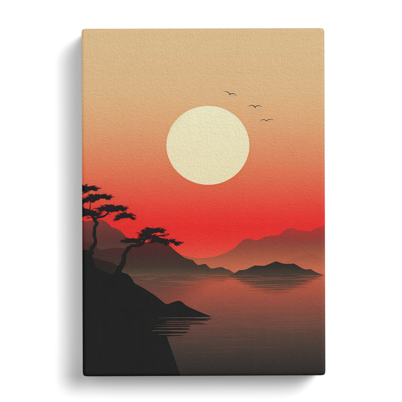 Japanese Sunset Minimalism - Print, 50cm H x 35cm W x 3cm D