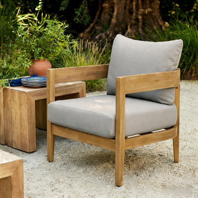 Chaise de patio avec coussins hydrofuges Lorene 
