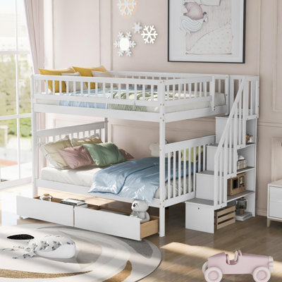 Ayjay Kids Full Over Full Bunk Bed with Drawers