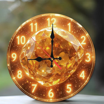 Horloge brillante avec diamant doré
