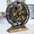Desk wooden Clock Round 10 inches with Real Moving Gears (Transformable into a Wall Clock - detachable base) Canada Collection-1049897947
