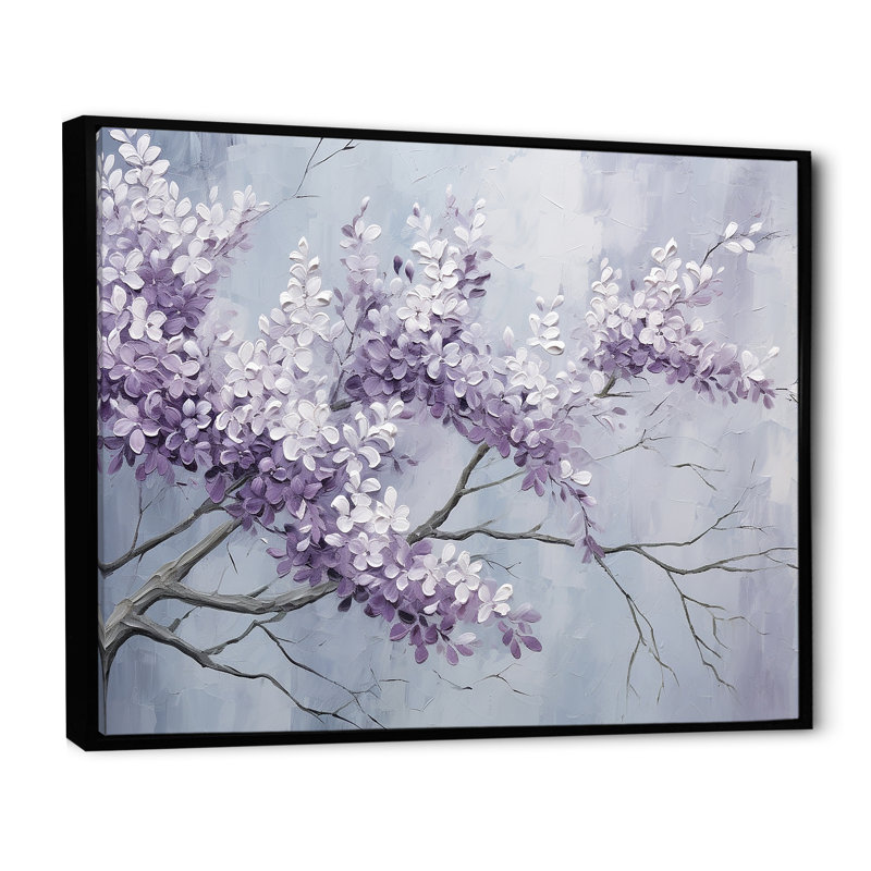 Beautiful Lilac Dreamscape IV - Lilacs, art mural encadré, H 30 po x l 40 po x P 1,5 po, Cadre flottant noir