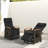 Patio Wicker Recliner Chair With Adjustable Backrest & Footrest Flip Side Table-1283297657