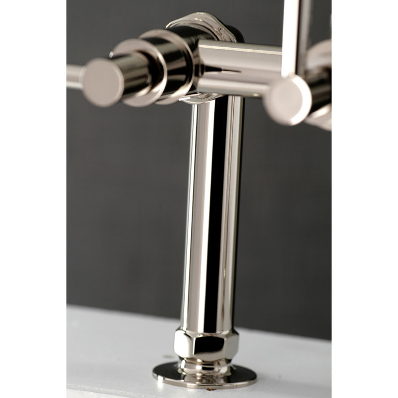Kingston Brass Concord Three-Handle 2-Hole Deck Mount Clawfoot Tub Faucet with Hand Shower