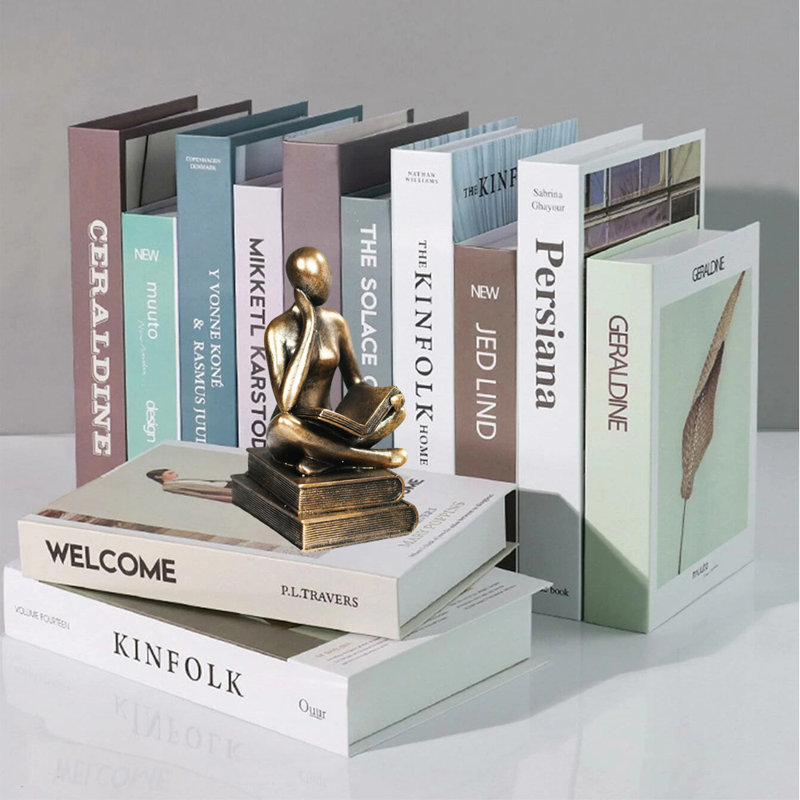 Figurine artistique, statue de lecture abstraite, décor de bibliothèque, Bronze
