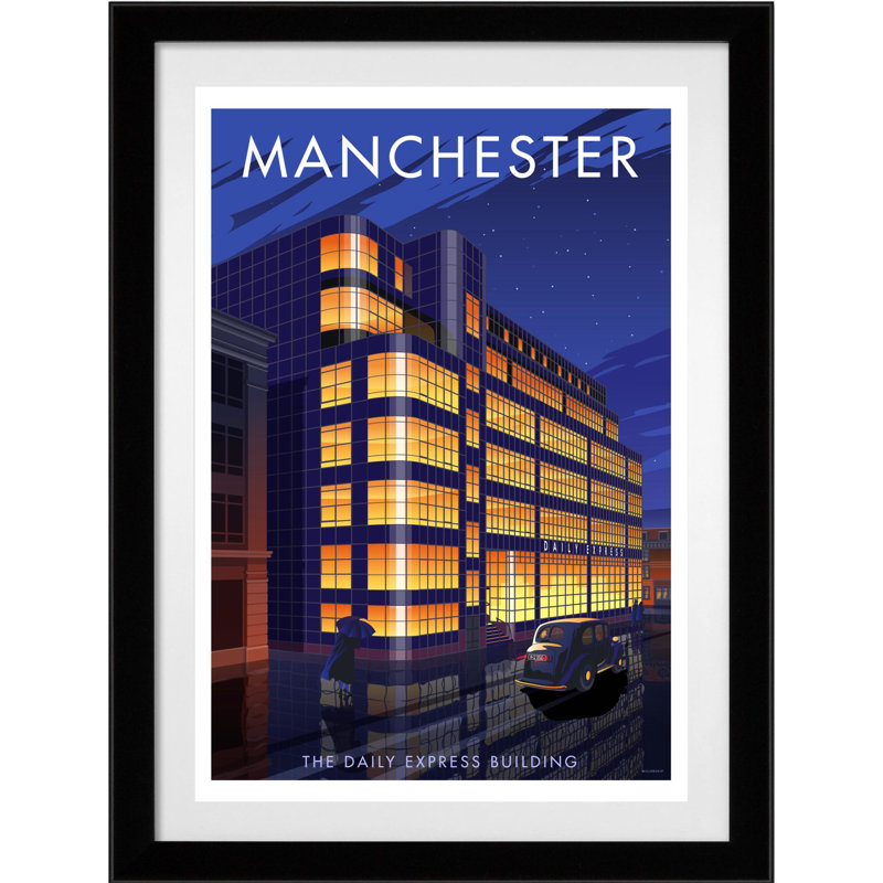 Manchester 7 by Stephen Millership - Print, Black, 43.5cm H x 33.5cm W x 2.2cm D