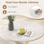 Table de cuisine moderne de 36 pouces de style Mid-Century avec plateau en faux marbre et pieds en bois d'hévéa massif-19700071