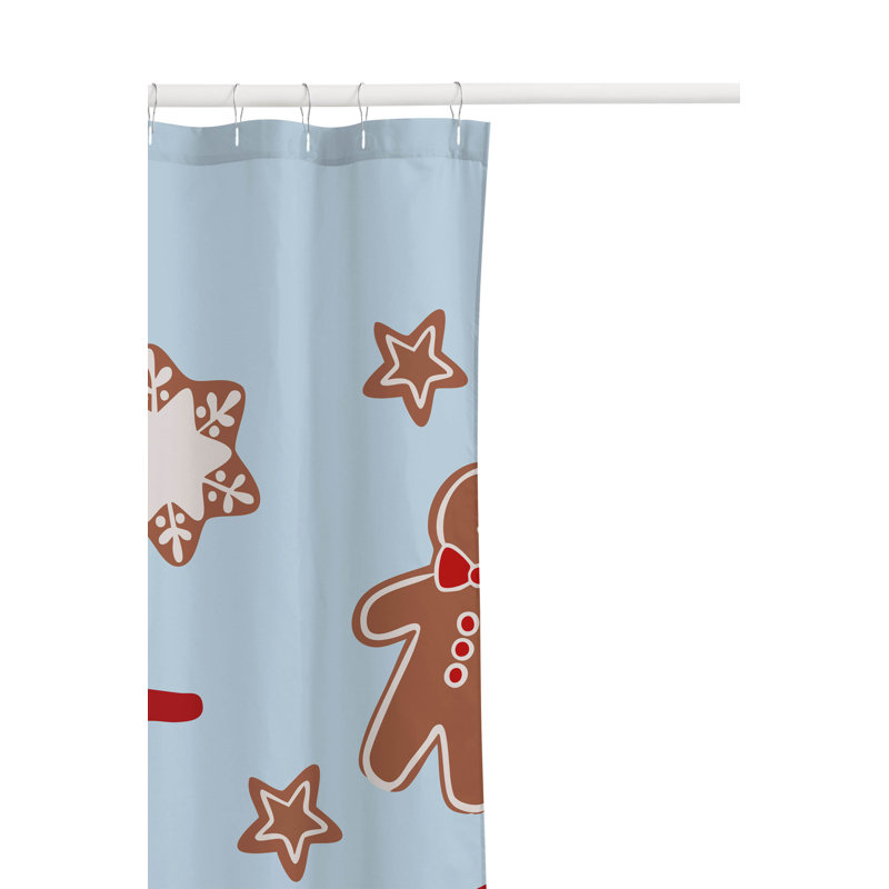 Rideau de douche ultra-mince Gingerbread Home Sweet Home, Argent