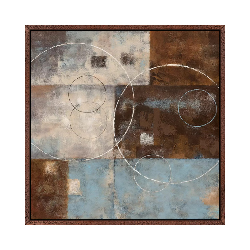 Double Vision II by Nan - Painting on Canvas, Classic Brown Wood Framed, 45.72 cm H x 45.72 cm W