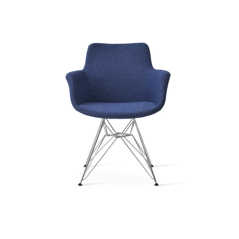 Fauteuil tour Bottega, Chrome, Bleu