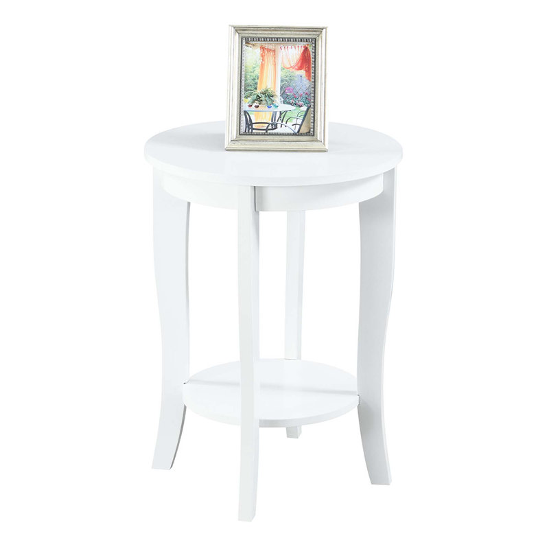 Table de bout ronde Carbin, Blanc