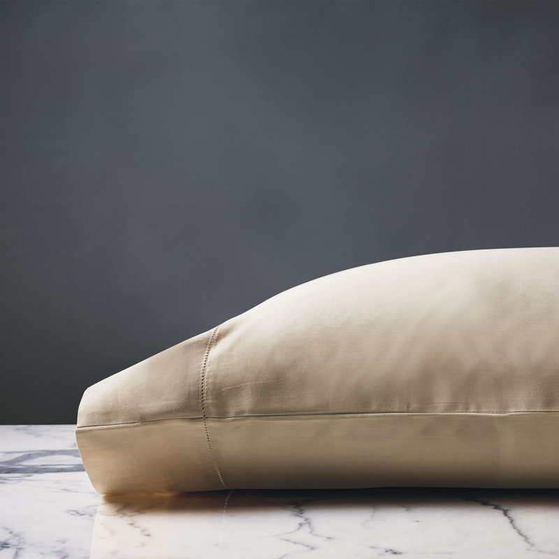 Deluca Egyptian Cotton Sateen, King Pillowcase, Almond