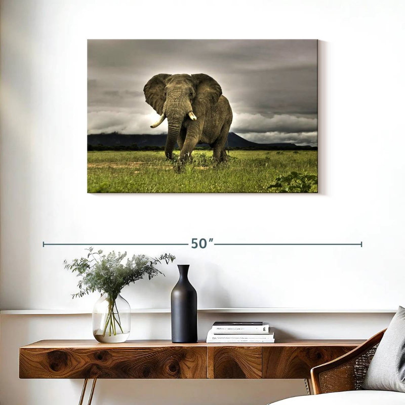 Brampt Elephant Landscape, 24" H x 36" W