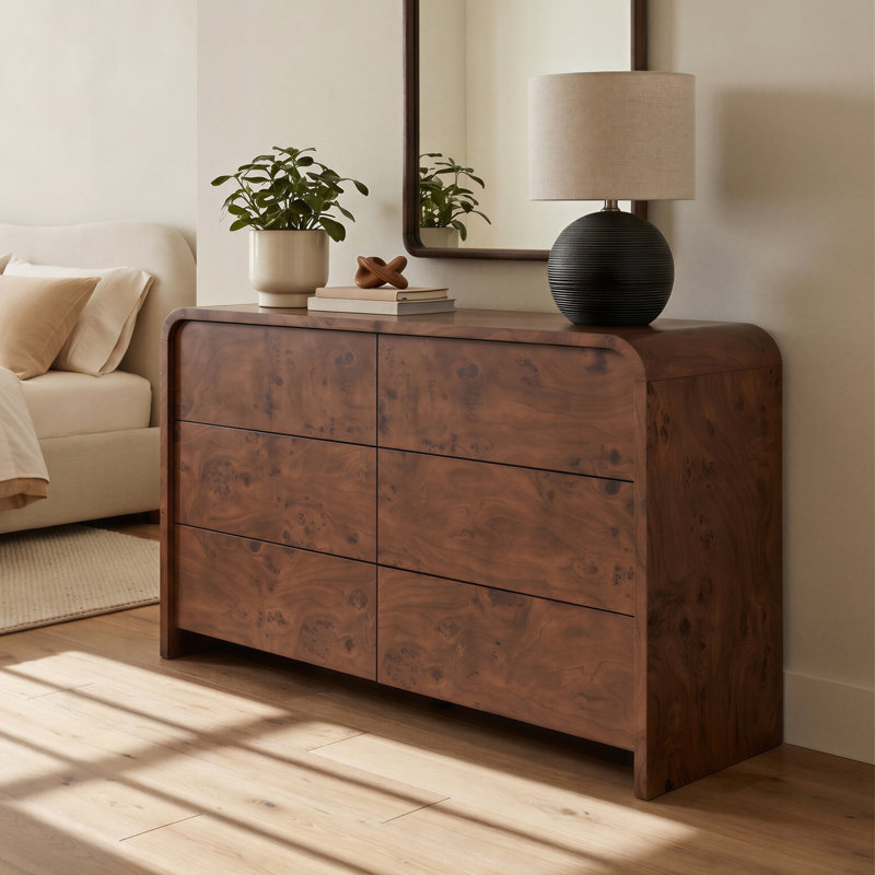 127 cm W Chest of 6 Drawers, 80cm H x 127cm W x 38cm D