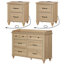 Ensemble de commode et table de chevet en bois 3 pièces Locklin