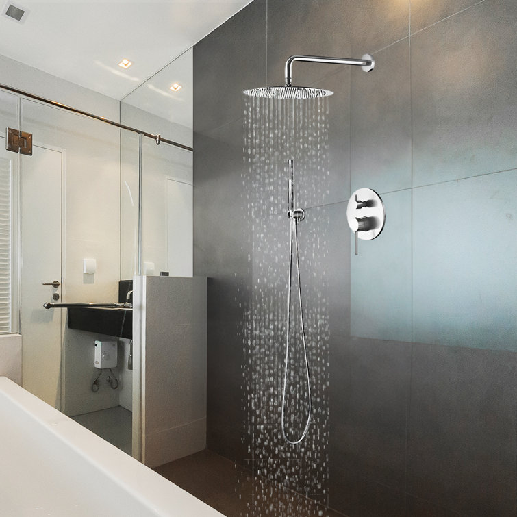 Shower System, Wall Mounted Shower Faucet Set For Bathroom With High Pressure 10" Stainless Steel Rain Shower Head Handheld Shower Set