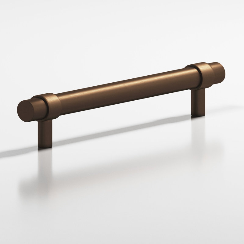 Round Collared Cabinet Pull With Straight Posts, Matte Oil Rubbed Bronze, 4"