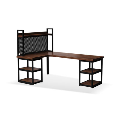 Dark walnut color Rectangular Solid Wood writing desk