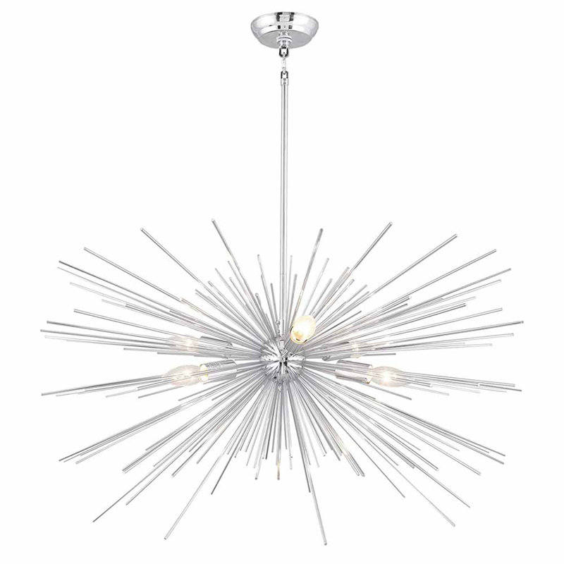 Darril 6 - Light Dimmable Sputnik Round / Oval Chandelier, Satin Nickel