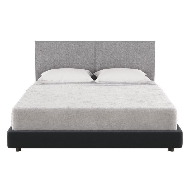 Panelist Modern Padded Headboard - Set of Wall Mounted Panels, Mouse Grey Microvelvet, Queen (22.5"H x 30"W, Set of 2)