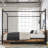Queen Size Metal Canopy Bed, Upgraded Round-Pipe Metal Bed Frame