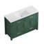 Ensemble de meuble-lavabo vert 48 po avec lavabo en résine, armoire de rangement abondante, 4 portes à fermeture douce et 4 tiroirs