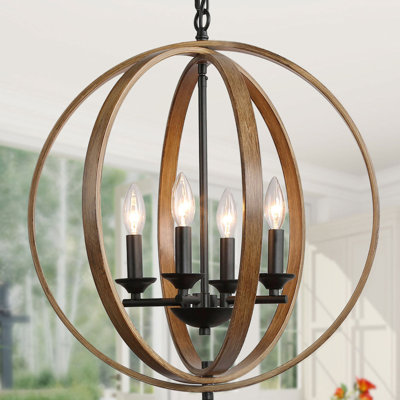 Huitt 4 - Light Candle Style Modern Farmhouse Dining Room Chandelier
