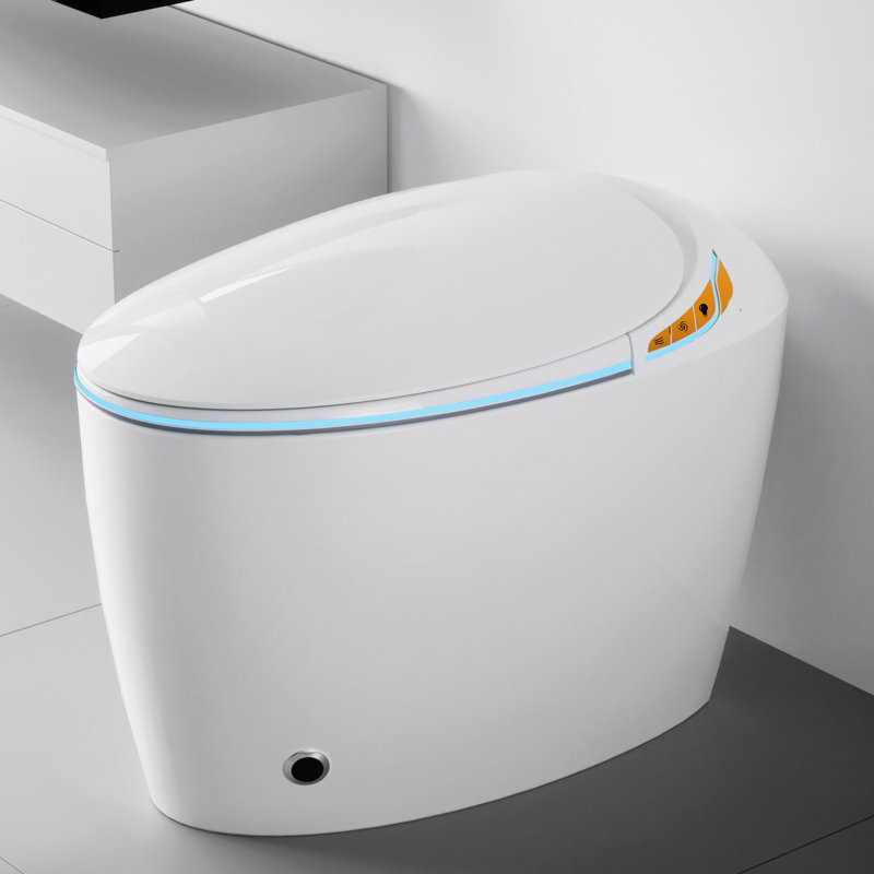 Smart Toilet With Bidet Function, Auto Open/Close Lid, Foot Sensor, Multiple Washing Modes, Warm Water, Bathroom Essential Integration, Powerful Flushing, Upgrade