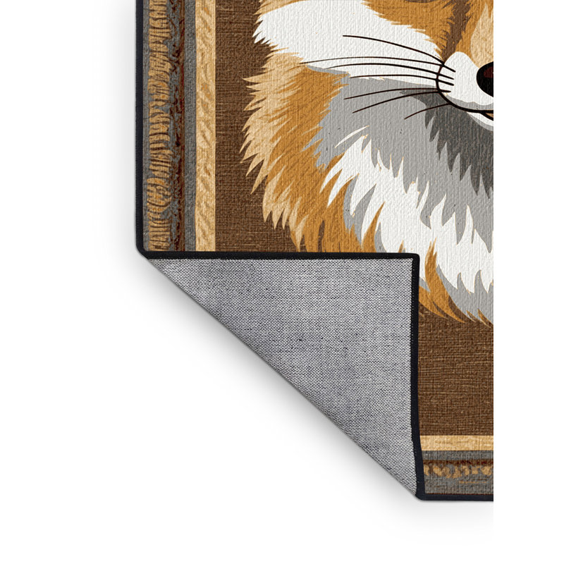 Washable Fennec Fox Wildlife Area Rug, Rectangle 3' x 5'