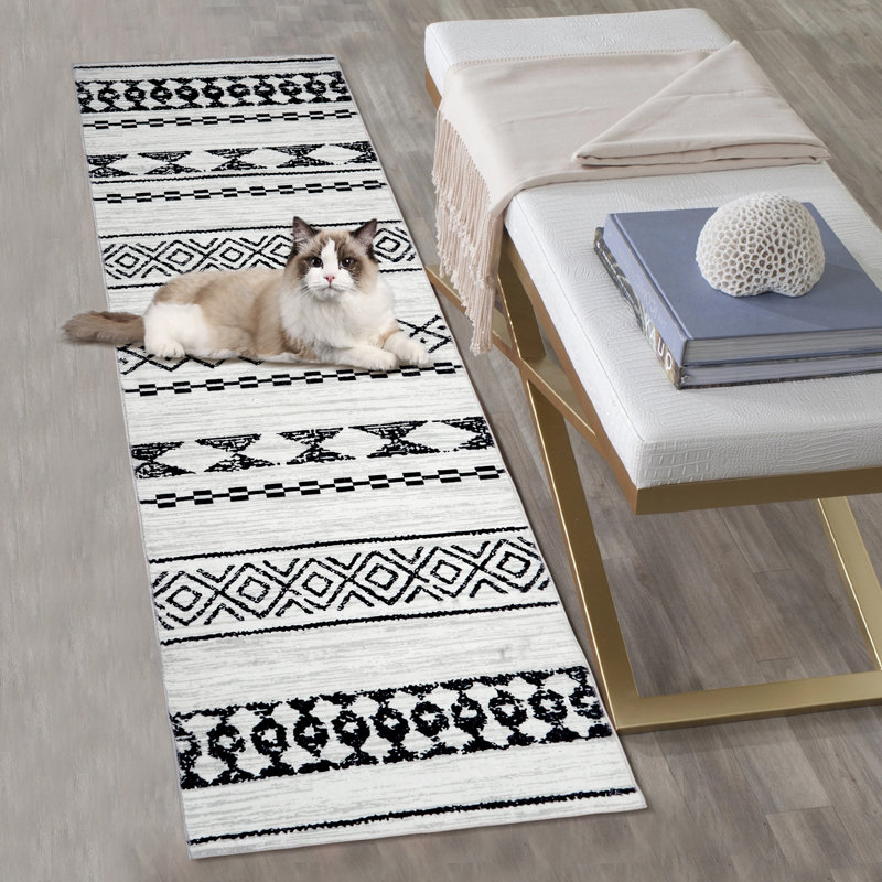 Tapis Karey avec envers antidérapant, Tapis de couloir 2 pi x 8 pi