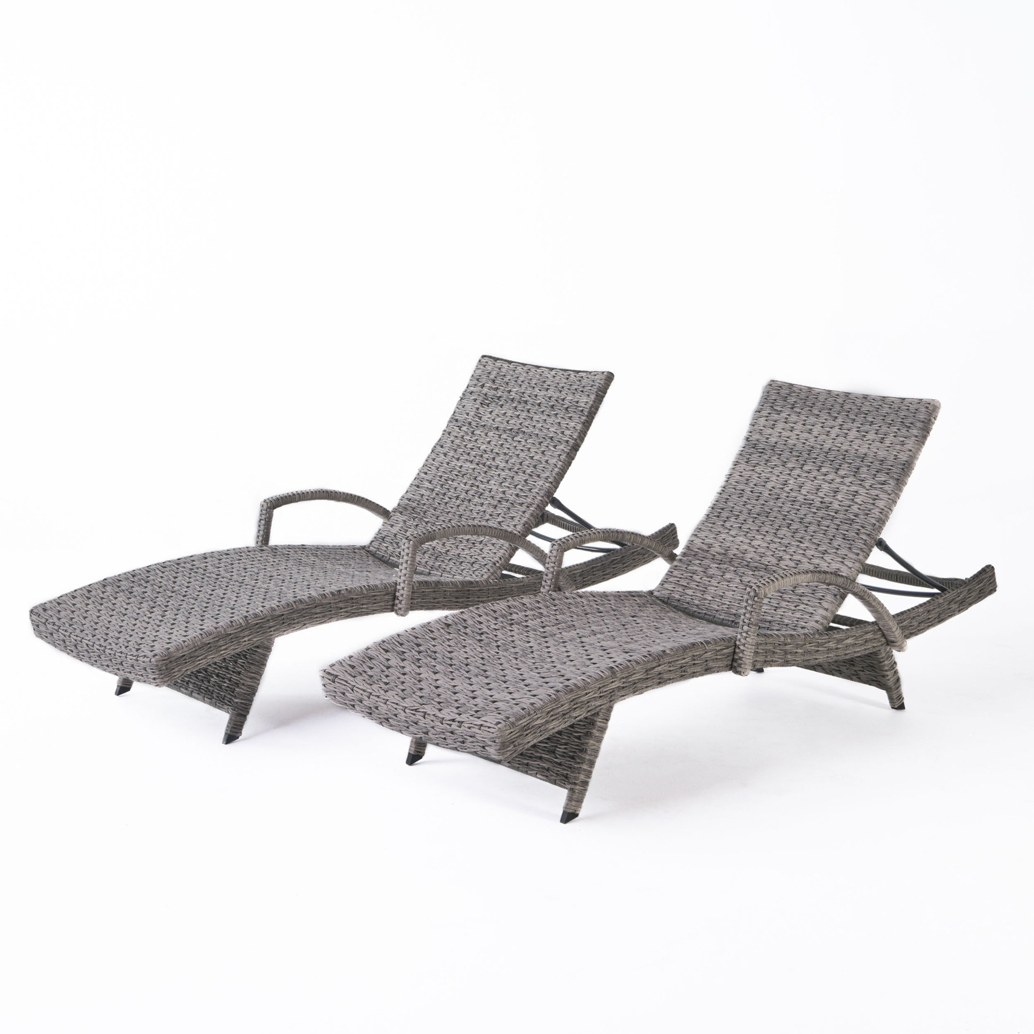 Hokku Designs Durable Outdoor Wicker Chaise Lounge With Adjustable