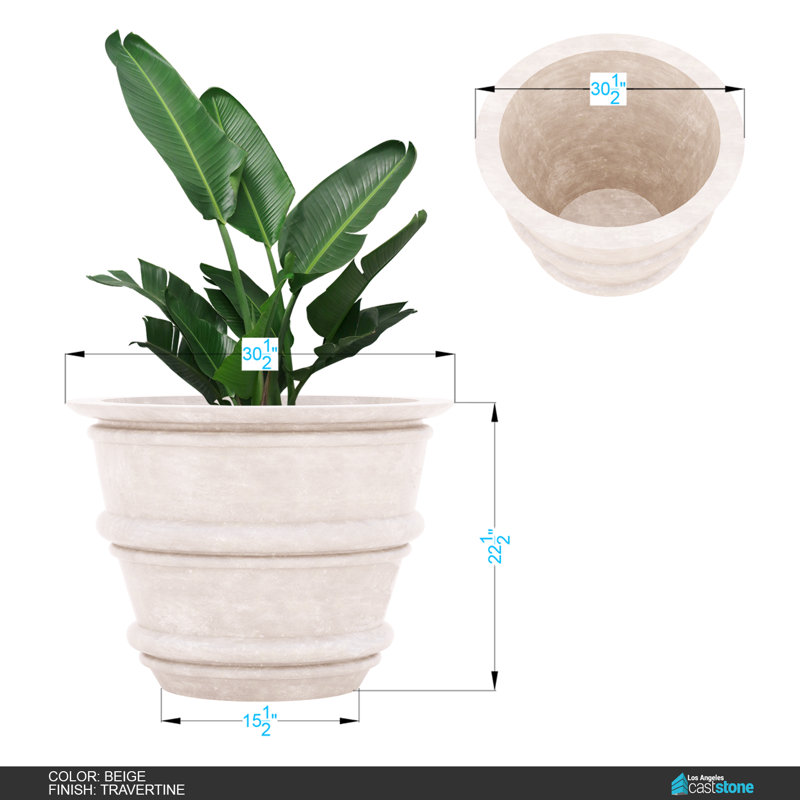 Jardinière Bella, Travertin beige