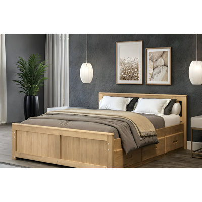 Solid Wood Storage Bed